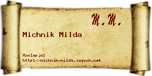 Michnik Milda névjegykártya